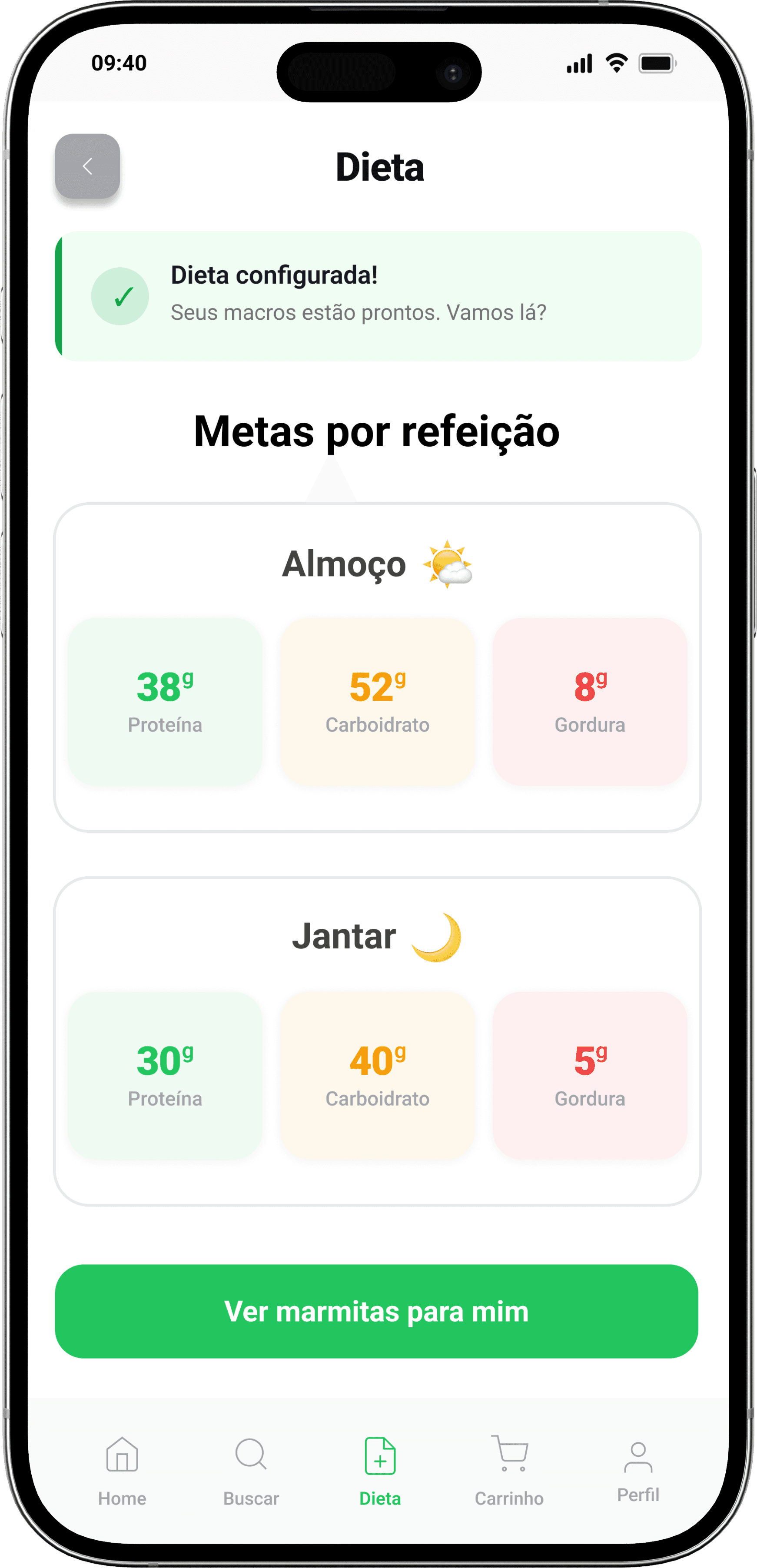 Dieta configurada